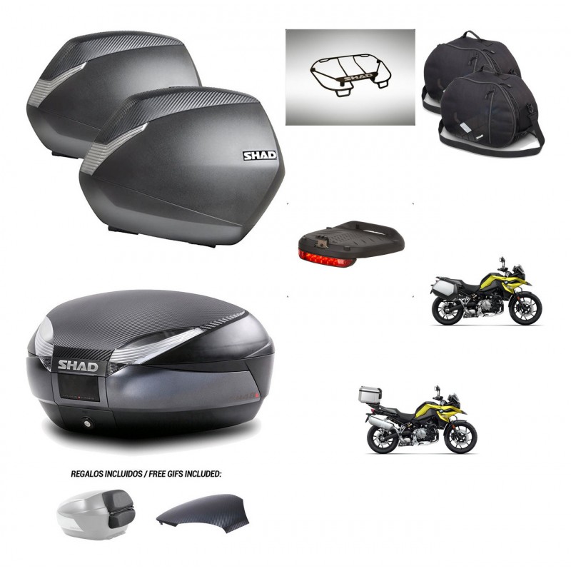 SHAD Baul SH48 tapa respaldo + soporte montaje maletas SH36 accesorios 49 L KIT-462443