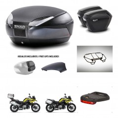 SHAD Maletas sh23 + soporte montaje baul SH48 tapa respaldo accesorios 49 L KIT-462444