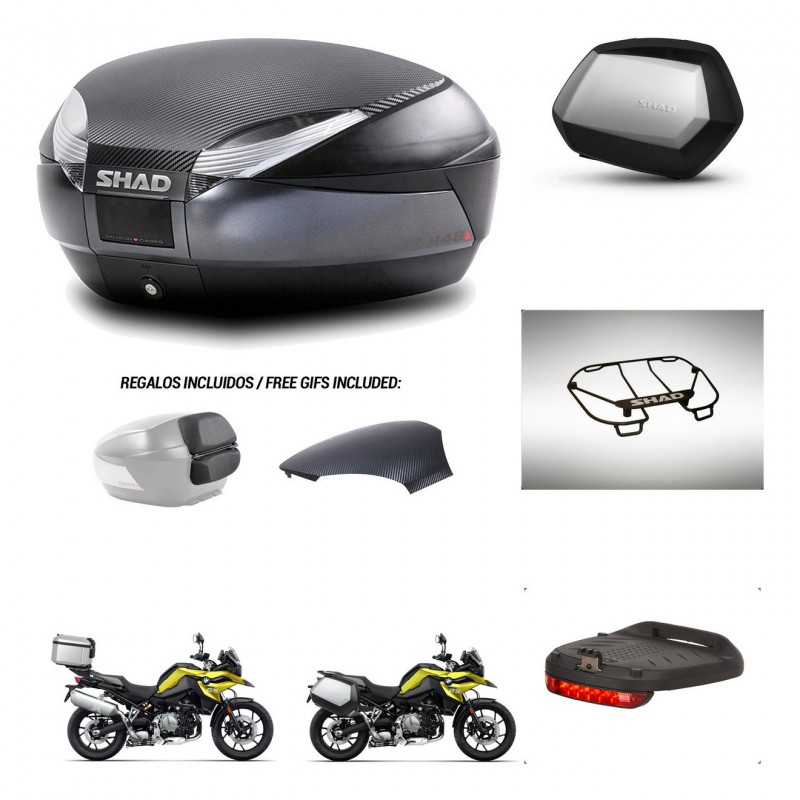 SHAD SH35 PREMIUM suitcases + mounting bracket SH48 trunk backrest cover accessories 49 L KIT-462445