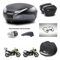 SHAD Maletas sh23 + soporte montaje baul SH48 tapa respaldo accesorios 49 L KIT-462450