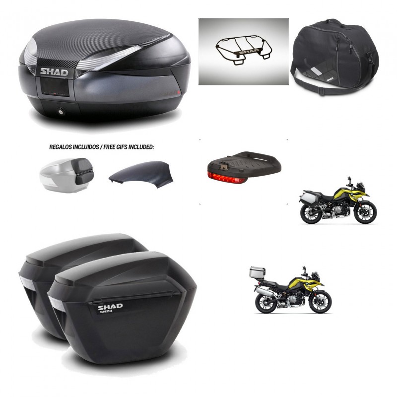 SHAD Suitcases sh23 + mounting bracket trunk SH48 backrest cover accessories 49 L KIT-462456