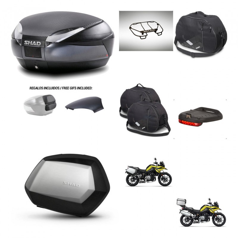SHAD SH35 PREMIUM suitcases + mounting bracket SH48 trunk backrest cover accessories 49 L KIT-462458