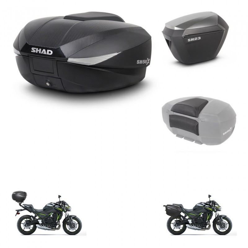 SHAD SH23 alu suitcases + mounting bracket SH58 trunk accessories KIT-462465