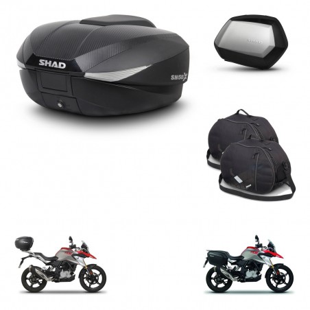 SHAD Maletas SH35 PREMIUM + soporte montaje baul SH58 accesorios KIT-462470