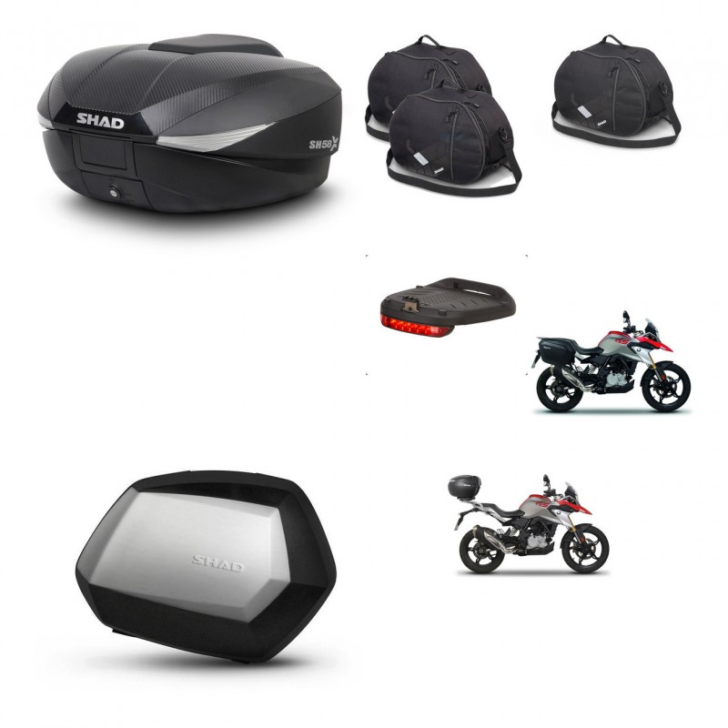 SHAD SH35 PREMIUM suitcases + mounting bracket SH58 trunk accessories KIT-462488