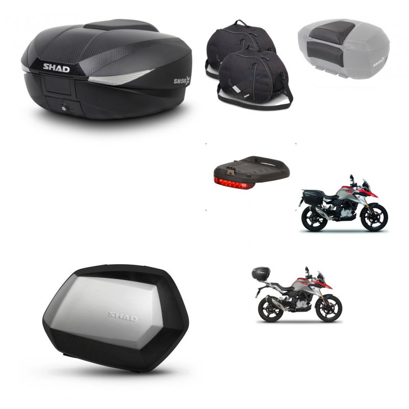 SHAD SH35 PREMIUM suitcases + mounting bracket SH58 trunk accessories KIT-462500