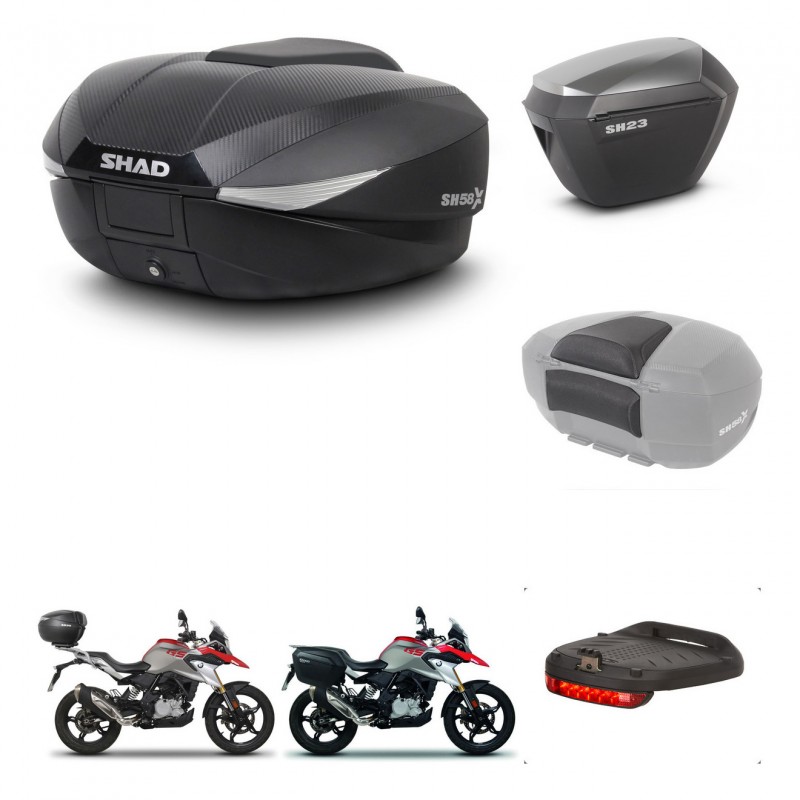 SHAD SH23 alu suitcases + mounting bracket SH58 trunk accessories KIT-462501