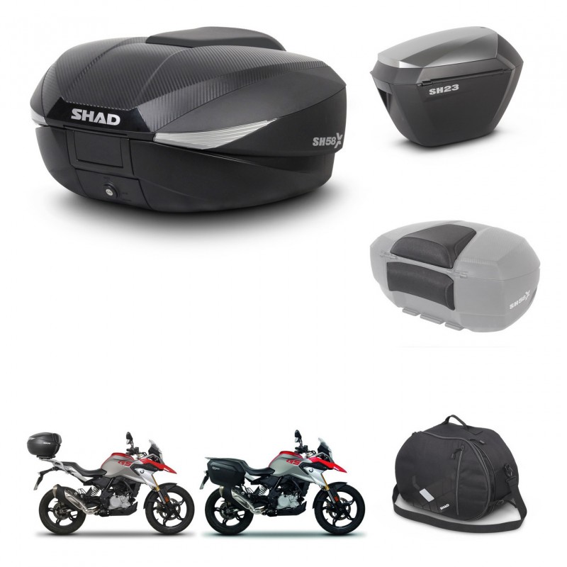 SHAD SH23 alu suitcases + mounting bracket SH58 trunk accessories KIT-462507