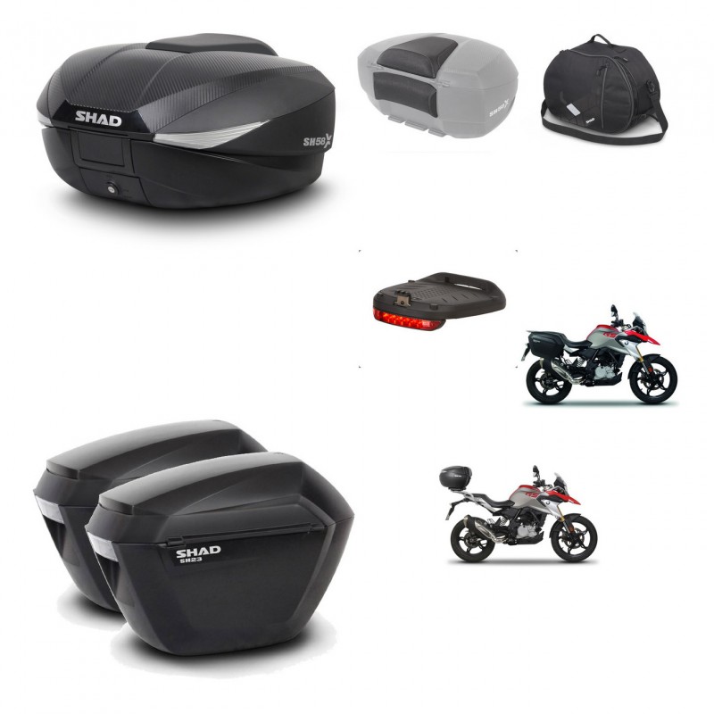 SHAD Maletas sh23 + soporte montaje baul SH58 accesorios KIT-462510