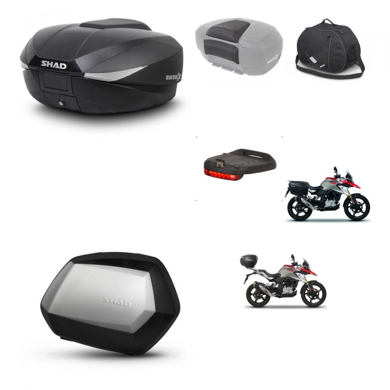 SHAD SH35 PREMIUM suitcases + mounting bracket SH58 trunk accessories KIT-462511
