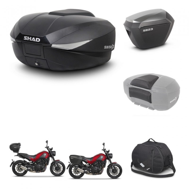 SHAD SH23 alu suitcases + mounting bracket SH58 trunk accessories KIT-462555