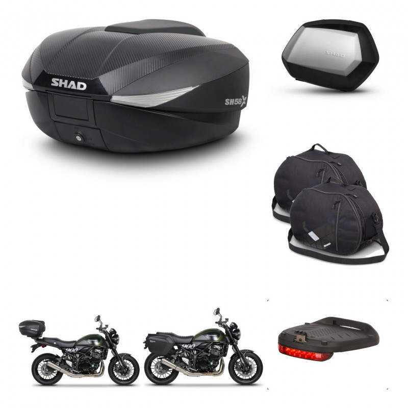 SHAD Maletas SH35 PREMIUM + soporte montaje baul SH58 accesorios KIT-462572