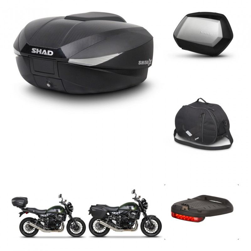 SHAD Maletas SH35 PREMIUM + soporte montaje baul SH58 accesorios KIT-462583