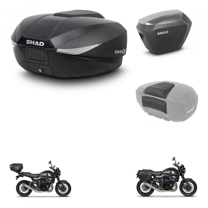 SHAD SH23 alu suitcases + mounting bracket SH58 trunk accessories KIT-462591