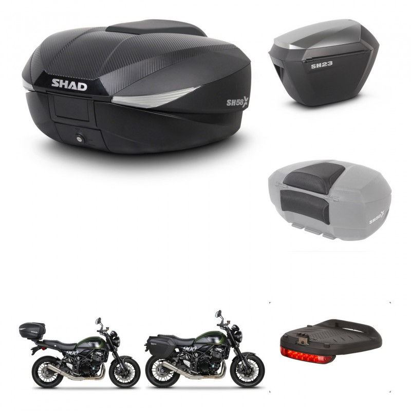 SHAD SH23 alu suitcases + mounting bracket SH58 trunk accessories KIT-462597
