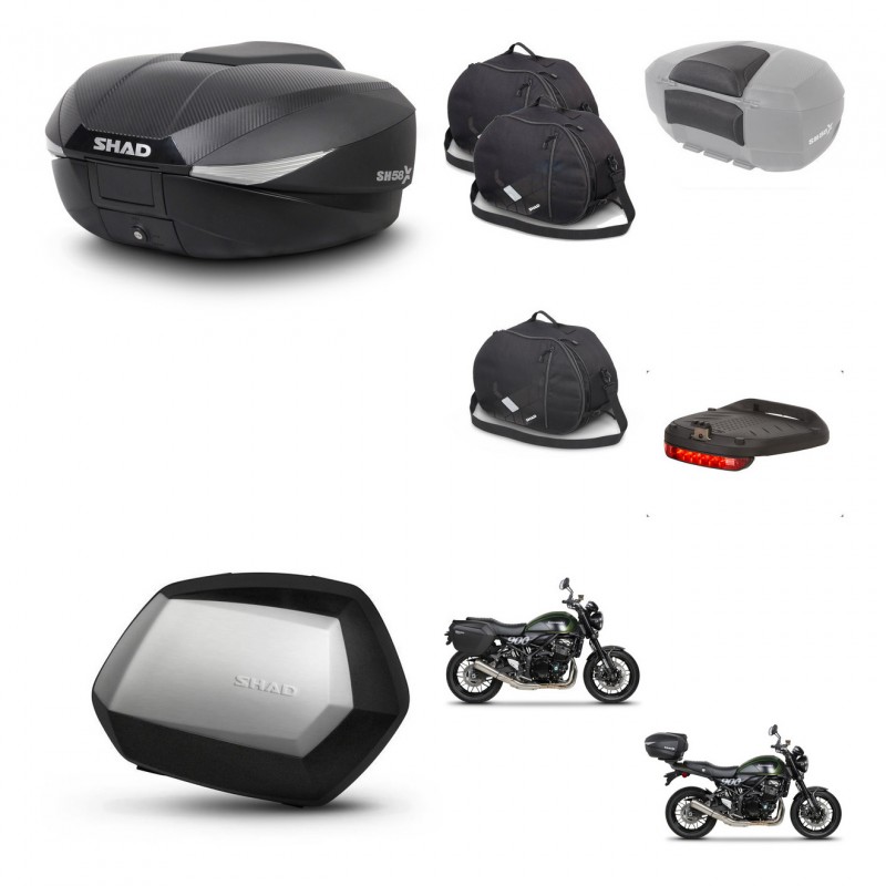 SHAD Maletas SH35 PREMIUM + soporte montaje baul SH58 accesorios KIT-462608