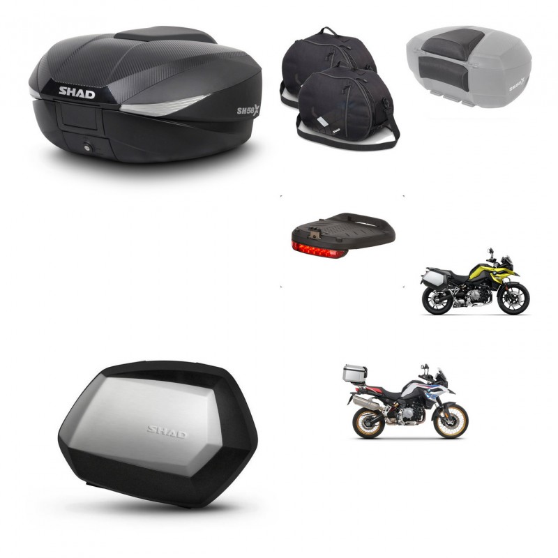 SHAD SH35 PREMIUM suitcases + mounting bracket SH58 trunk accessories KIT-462644