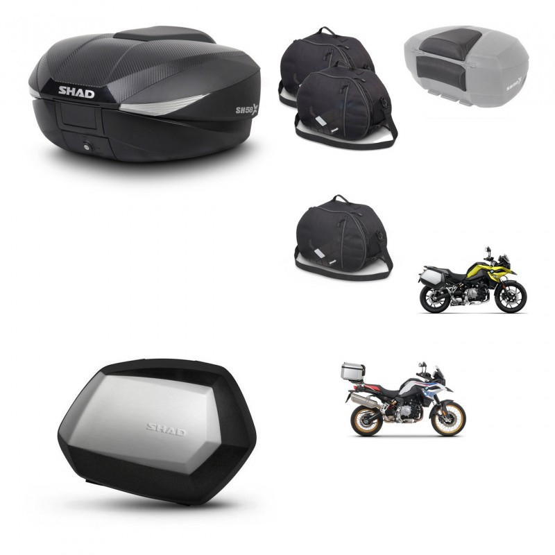SHAD SH35 PREMIUM suitcases + mounting bracket SH58 trunk accessories KIT-462650