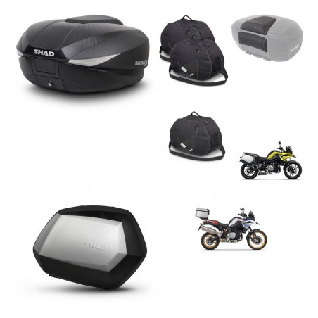 SHAD Maletas SH35 PREMIUM + soporte montaje baul SH58 accesorios KIT-462650