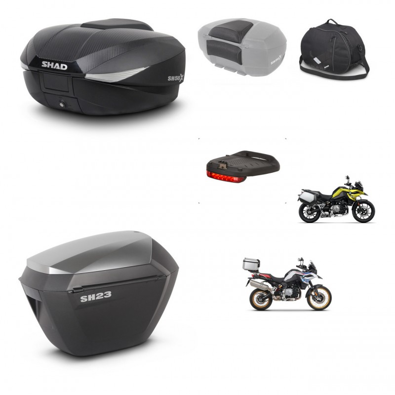 SHAD Maletas sh23 alu + soporte montaje baul SH58 accesorios KIT-462657