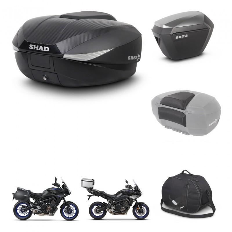 SHAD SH23 alu suitcases + mounting bracket SH58 trunk accessories KIT-462699