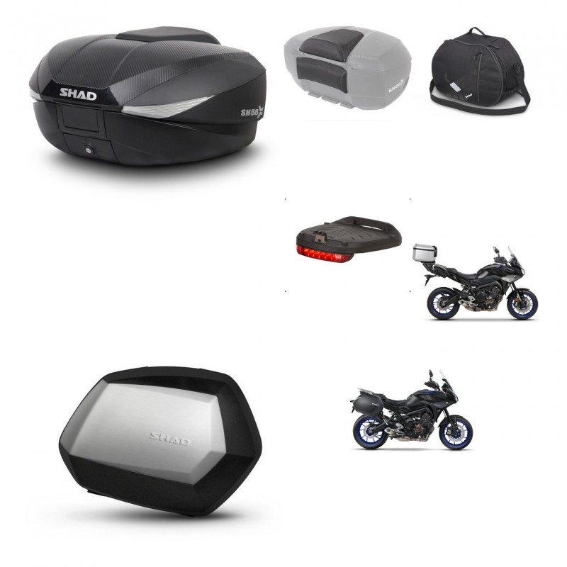 SHAD Maletas SH35 PREMIUM + soporte montaje baul SH58 accesorios KIT-462703