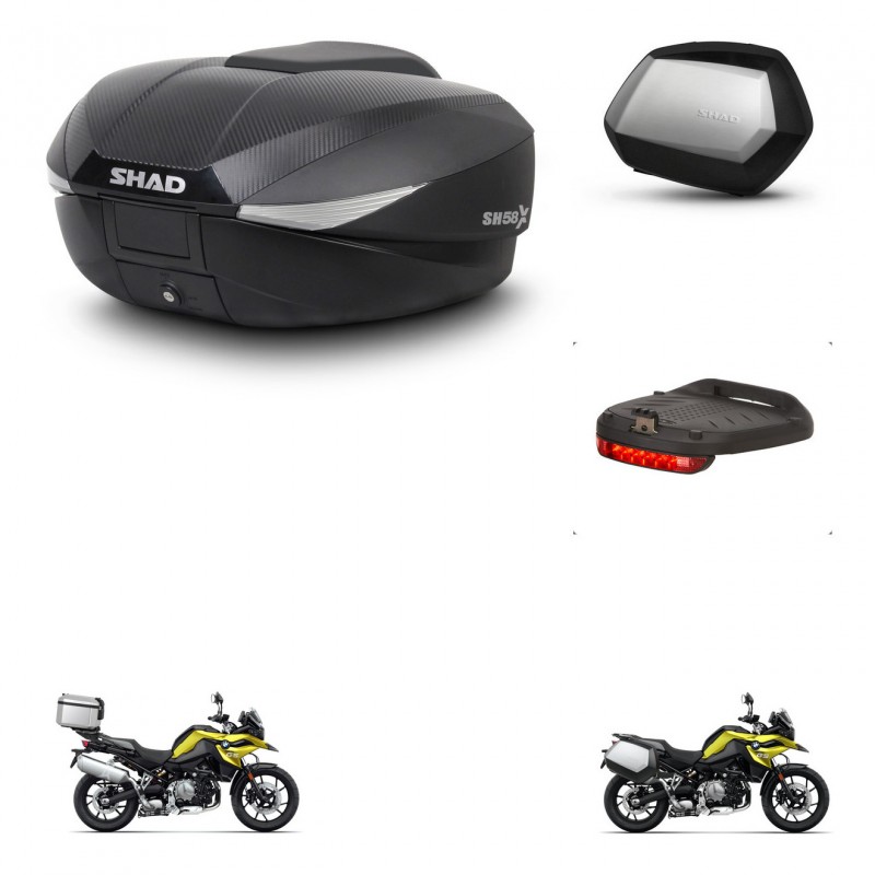 SHAD Maletas SH35 PREMIUM + soporte montaje baul SH58 accesorios KIT-462715