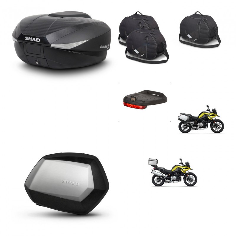 SHAD Maletas SH35 PREMIUM + soporte montaje baul SH58 accesorios KIT-462728