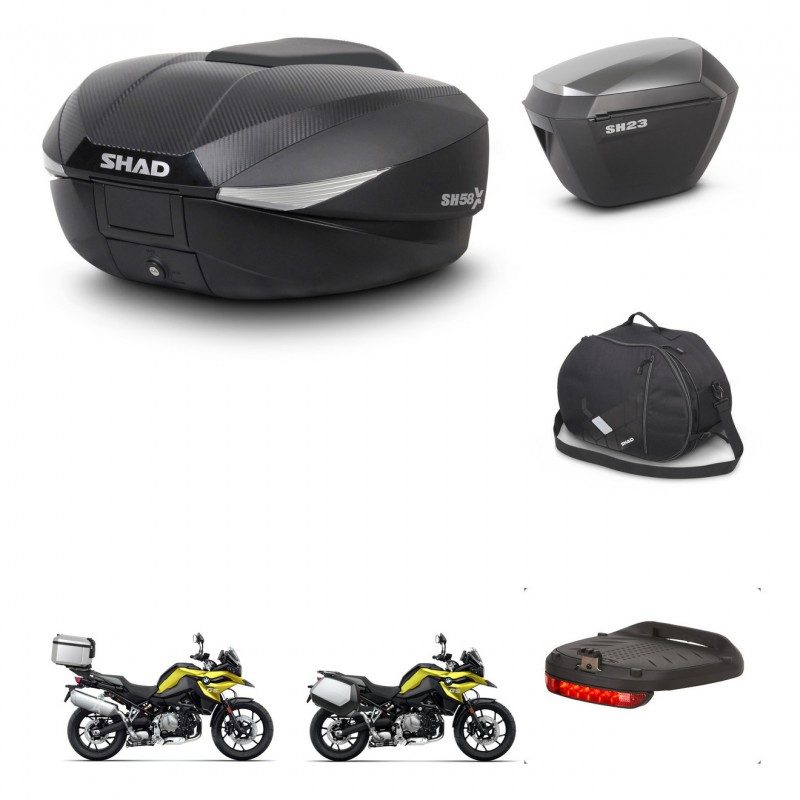 SHAD SH23 alu suitcases + mounting bracket SH58 trunk accessories KIT-462729