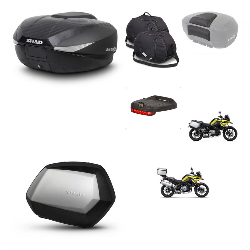 SHAD Maletas SH35 PREMIUM + soporte montaje baul SH58 accesorios KIT-462740