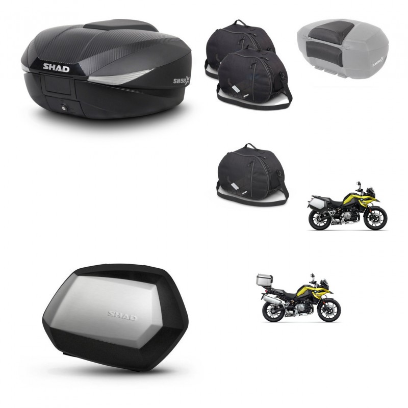 SHAD SH35 PREMIUM suitcases + mounting bracket SH58 trunk accessories KIT-462746