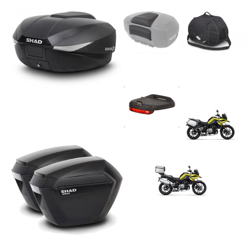 SHAD SH23 suitcases + mounting bracket SH58 trunk accessories KIT-462750