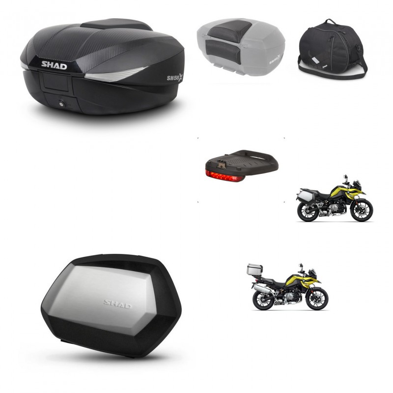 SHAD SH35 PREMIUM suitcases + mounting bracket SH58 trunk accessories KIT-462751