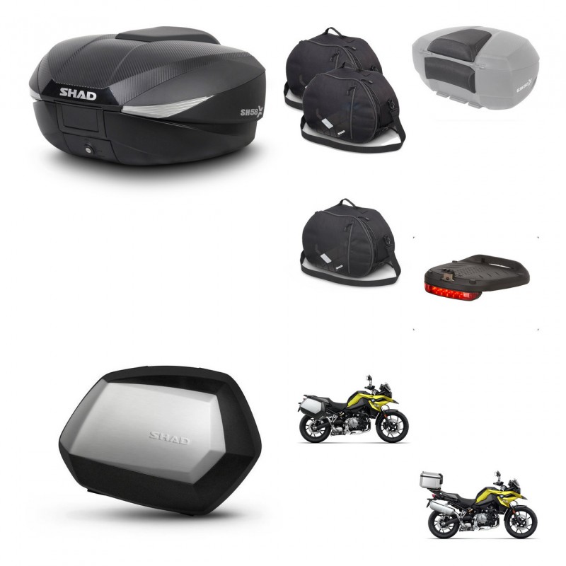 SHAD SH35 PREMIUM suitcases + mounting bracket SH58 trunk accessories KIT-462752
