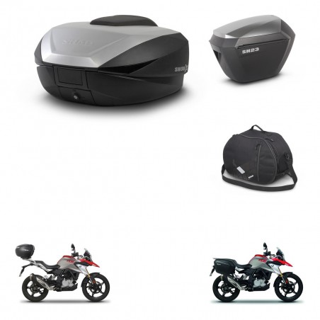 SHAD SH23 alu suitcases + mounting bracket SH59 trunk accessories 59L KIT-462771