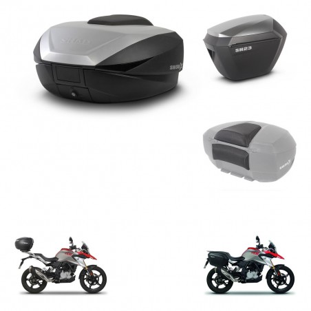 SHAD SH23 alu suitcases + mounting bracket SH59 trunk accessories 59L KIT-462783