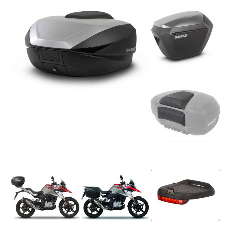 SHAD SH23 alu suitcases + mounting bracket SH59 trunk accessories 59L KIT-462789