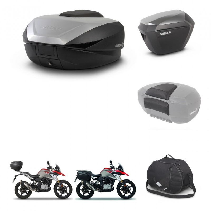 SHAD Maletas sh23 alu + soporte montaje baul SH59 accesorios 59L KIT-462795