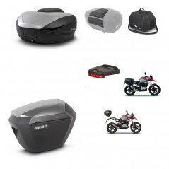 SHAD SH23 alu suitcases + mounting bracket SH59 trunk accessories 59L KIT-462801