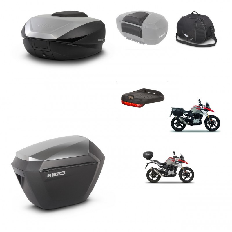 SHAD SH23 alu suitcases + mounting bracket SH59 trunk accessories 59L KIT-462801