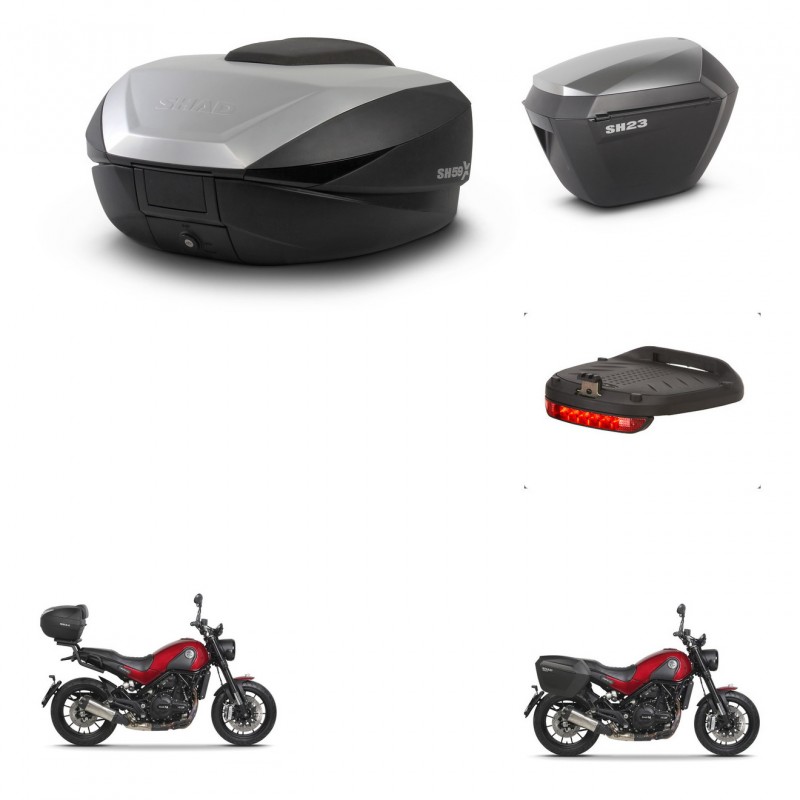 SHAD SH23 alu suitcases + mounting bracket SH59 trunk accessories 59L KIT-462813