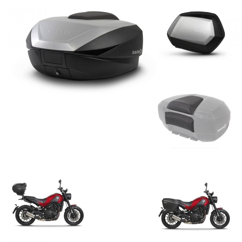 SHAD Maletas SH35 PREMIUM + soporte montaje baul SH59 accesorios 59L KIT-462829
