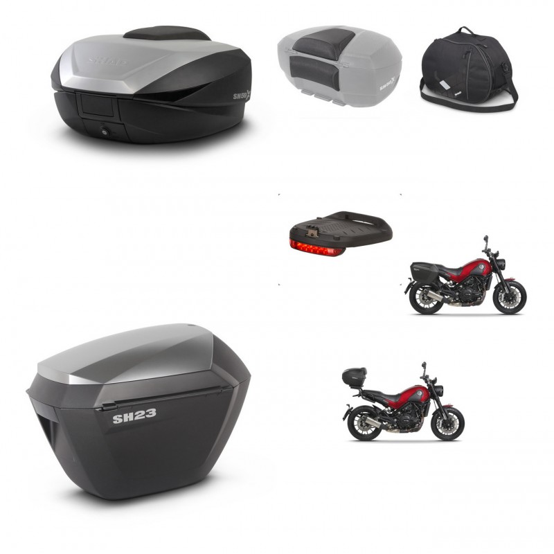 SHAD SH23 alu suitcases + mounting bracket SH59 trunk accessories 59L KIT-462849