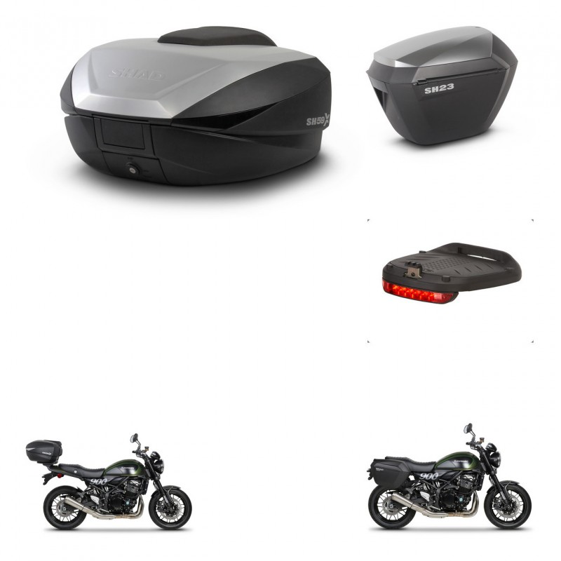 SHAD SH23 alu suitcases + mounting bracket SH59 trunk accessories 59L KIT-462861