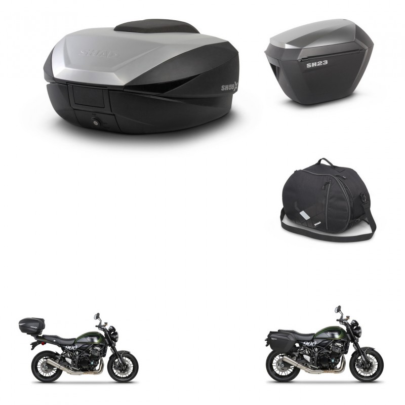 SHAD Maletas sh23 alu + soporte montaje baul SH59 accesorios 59L KIT-462867