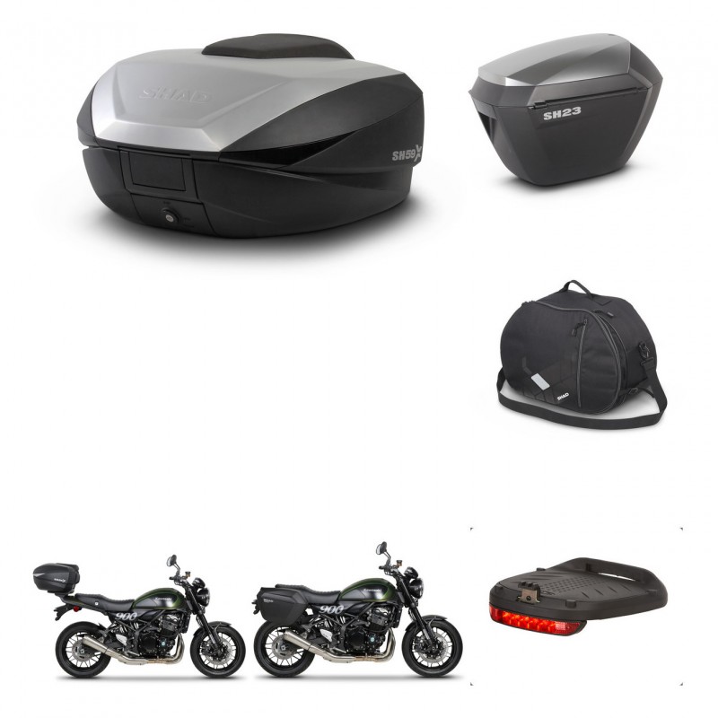 SHAD SH23 alu suitcases + mounting bracket SH59 trunk accessories 59L KIT-462873