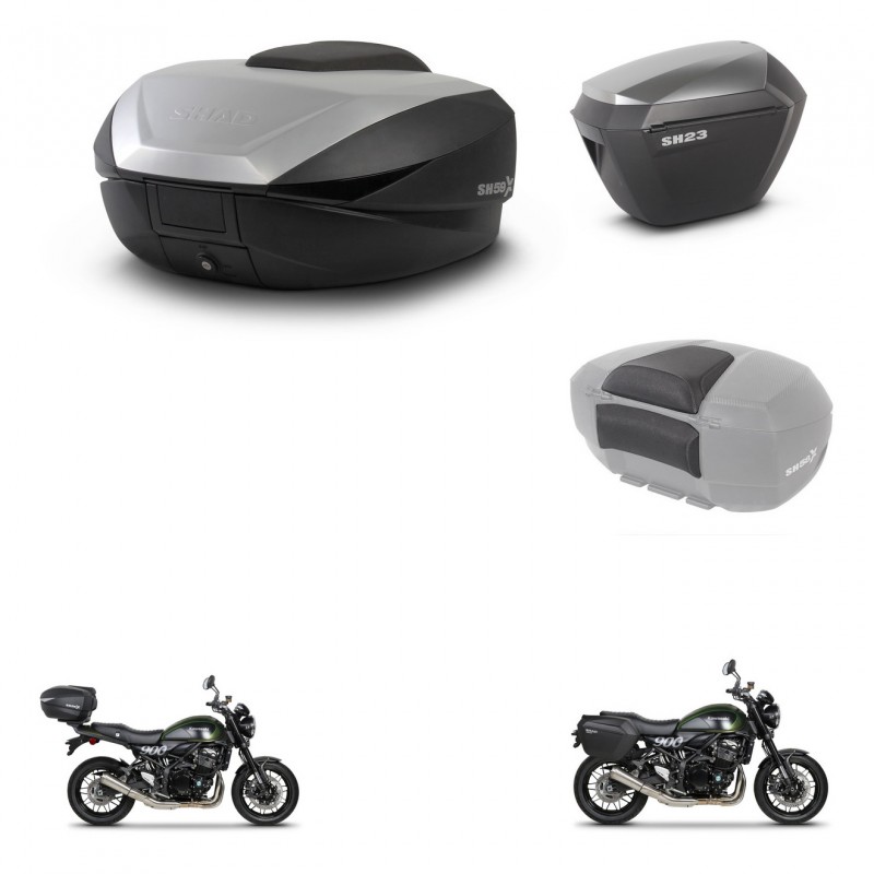 SHAD Maletas sh23 alu + soporte montaje baul SH59 accesorios 59L KIT-462879
