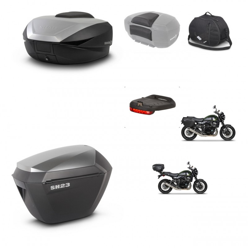 SHAD SH23 alu suitcases + mounting bracket SH59 trunk accessories 59L KIT-462897