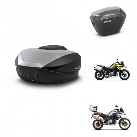 SHAD SH23 alu suitcases + mounting bracket SH59 trunk 59L KIT-462903