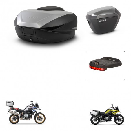 SHAD Maletas sh23 alu + soporte montaje baul SH59 accesorios 59L KIT-462909